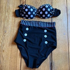 Retro swimsuit high waisted